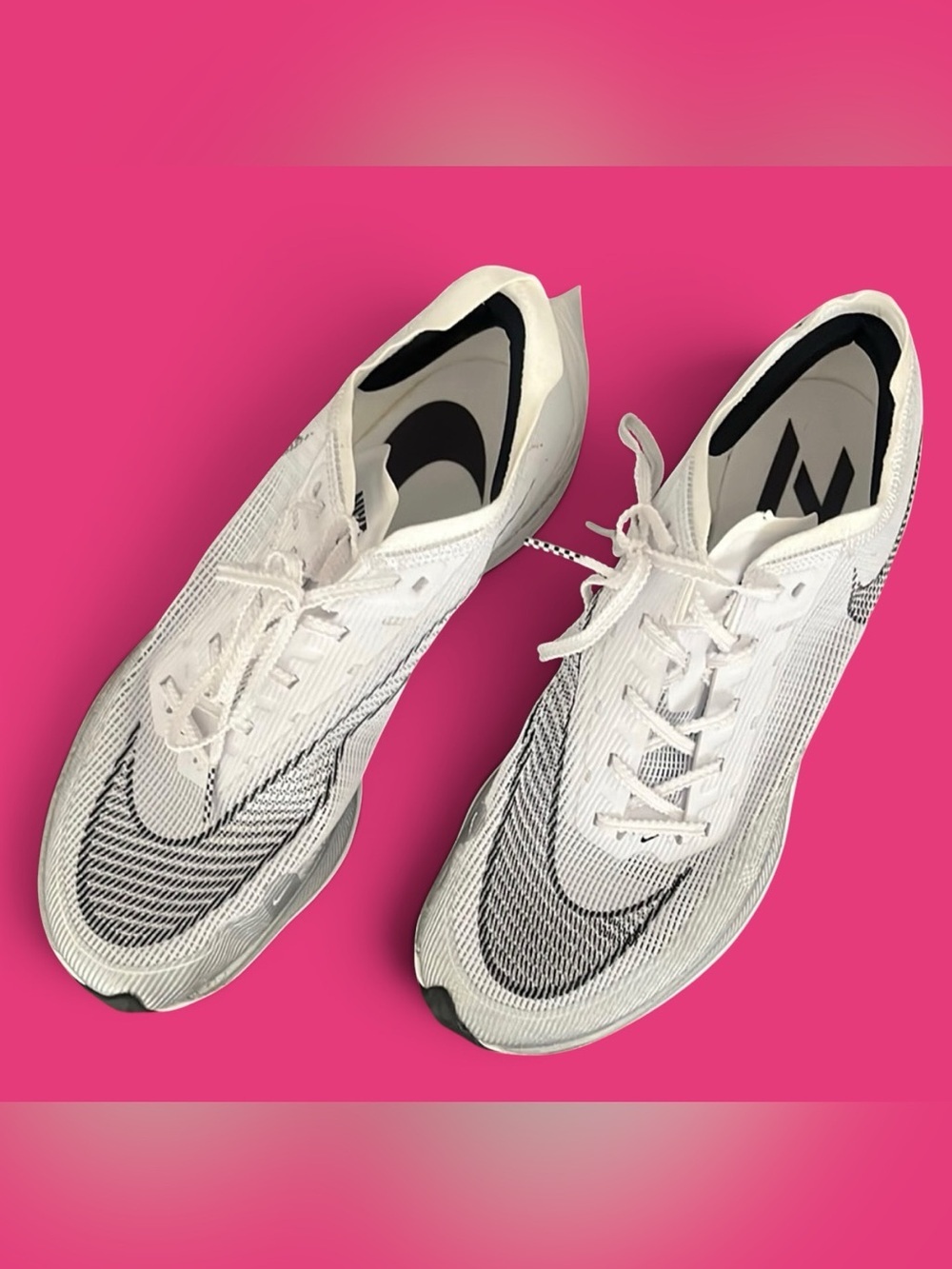 Nike ZoomX Vaporfly NEXT%2 Running Shoes Tennis Sneakers White Silver | W 9.5 - Picture 3 of 6